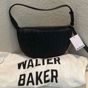 Walter Baker Blake Woven Leather Crescent Shoulder Bag Contemporary Trendy Chic